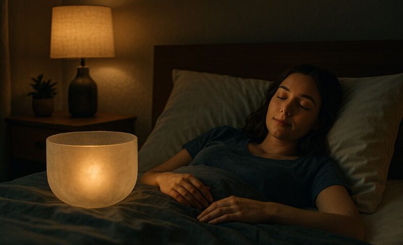 ゆっくり息を吐く呼吸×クリスタルボウルのサウンドで、気持ちのいい寝落ち習慣。🌙 眠れない夜を変える、究極のリラックス習慣とは？