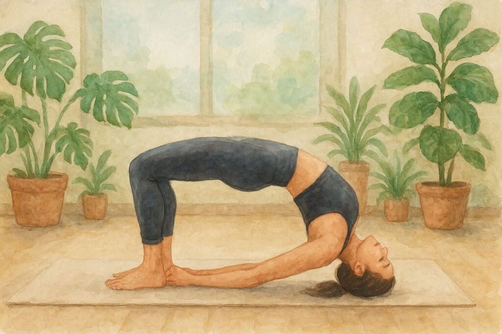 ヨガの橋のポーズ「セツバンダ・アーサナ」の実践はミトコンドリアの活性化にオススメ。