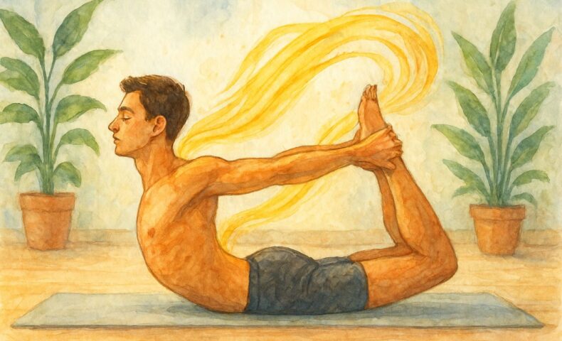 ダヌラ・アーサナ（弓のポーズ）はミトコンドリア活性化にオススメなヨガのポーズ。