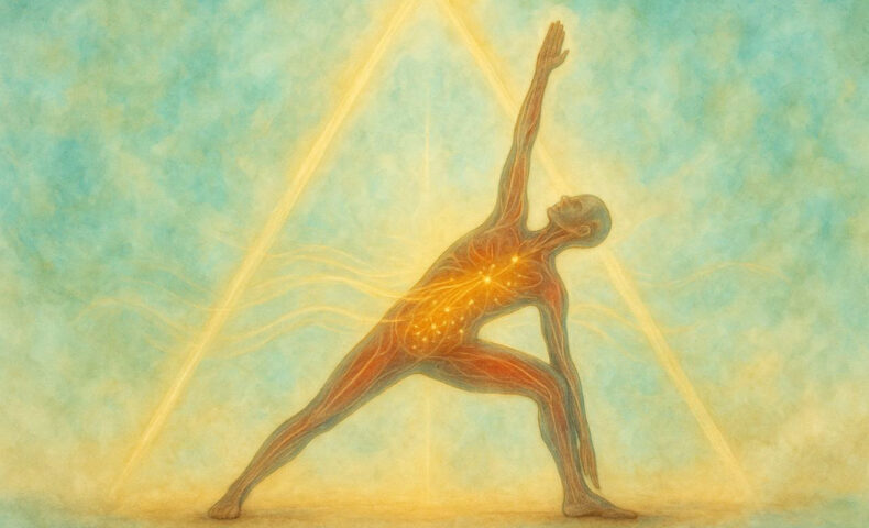 ウッティタ・トリコーナ・アーサナはミトコンドリアの活性化にオススメのヨガのポーズ。