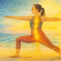 ヴィーラバッドラーサナⅡ（戦士のポーズ２）はミトコンドリアを増やすためにオススメ。