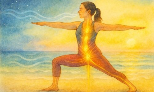 ヴィーラバッドラーサナⅡ（戦士のポーズ２）はミトコンドリアを増やすためにオススメ。