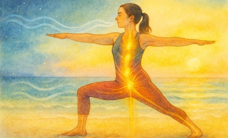 ヴィーラバッドラーサナⅡ（戦士のポーズ２）はミトコンドリアを増やすためにオススメ。