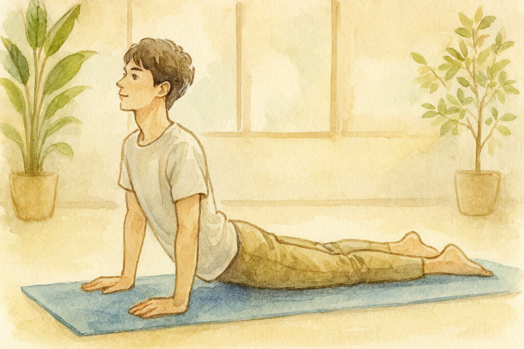 ブジャンガ・アーサナ(コブラのポーズ)はミトコンドリアの活性化するのにオススメ。