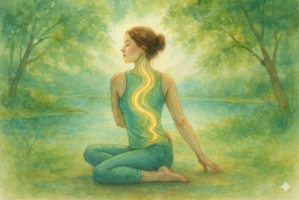 ヨガの「バラドヴァージャ・アーサナ」でミトコンドリアを活性化。